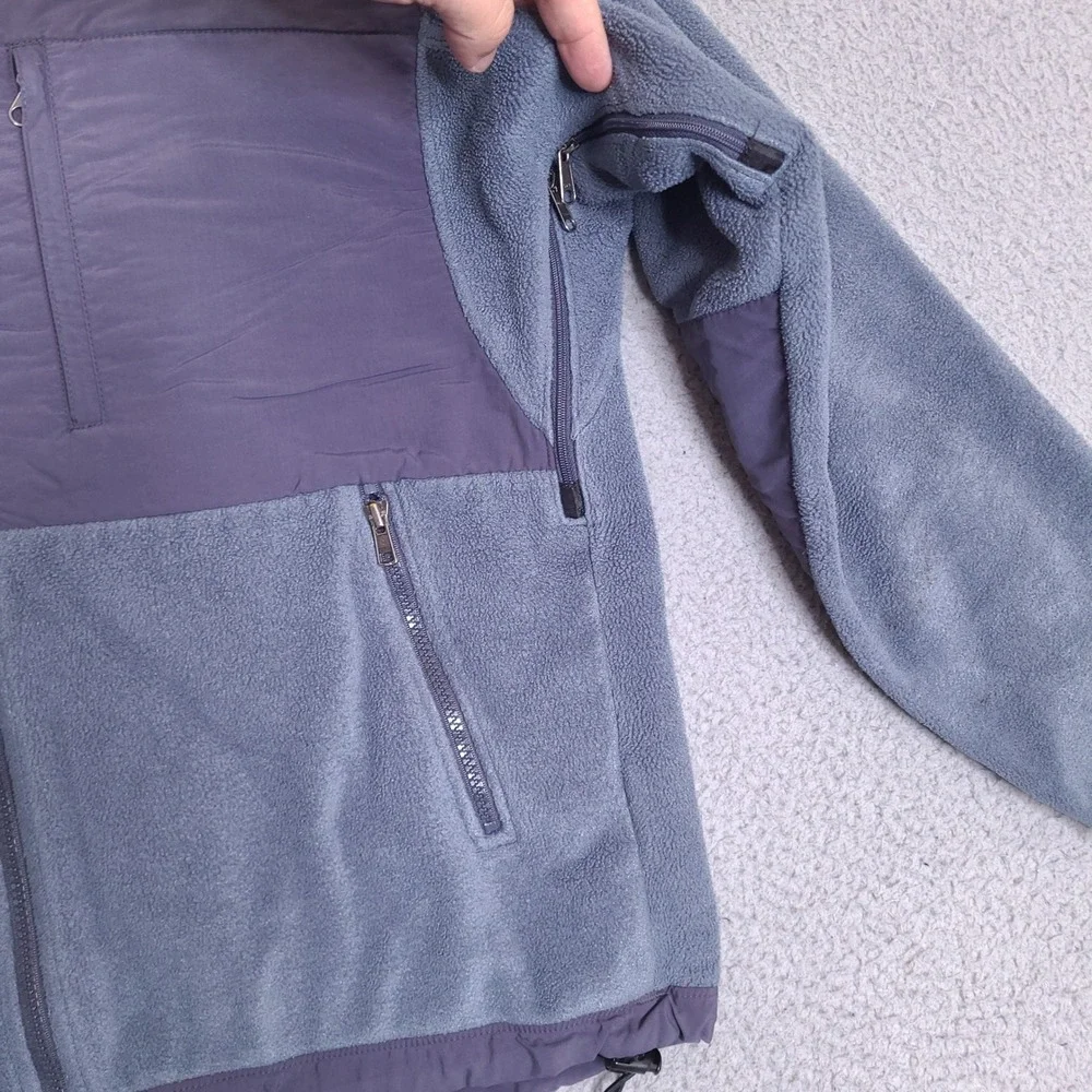 The North Face Denali Fleece Jacket Mens Small Blue Gray‎ Full Zip Polartec Coat